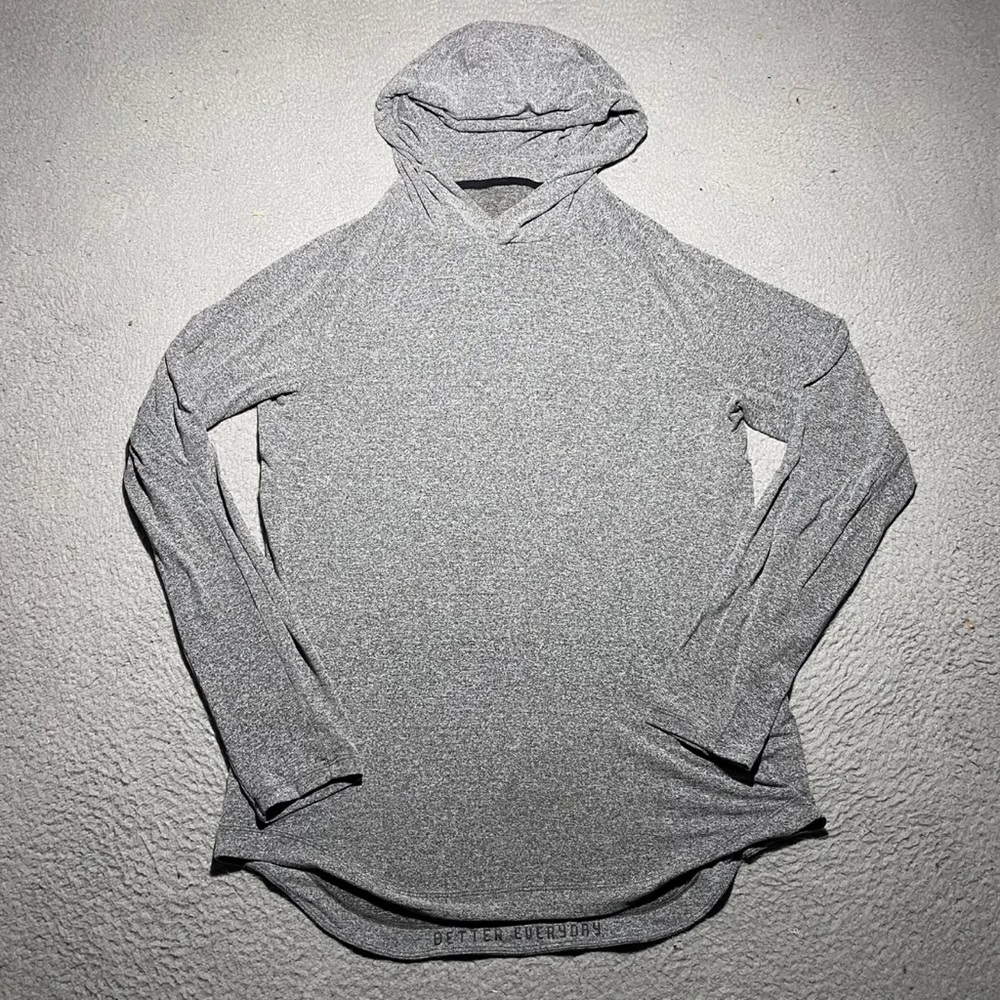 Lululemon Hoodie Sweatshirt Mens Small Gray Lightweight Long Sleeve Logo